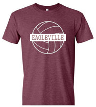 Load image into Gallery viewer, Gildan ADULT tee with Eagleville Volleyball block design