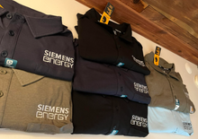 Load image into Gallery viewer, Customized polos, button downs, jackets, uniforms, t-shirts, etc