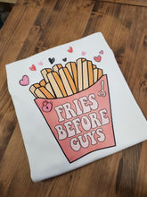 Load image into Gallery viewer, Valentines Day *Fries Before Guys* Adult t-shirt