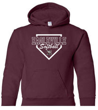 Load image into Gallery viewer, Youth Hoodie with Eagleville Softball Diamond logo