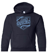 Load image into Gallery viewer, Gildan youth hoodies with Lady Raiders logo