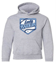Load image into Gallery viewer, Gildan youth hoodies with Lady Raiders logo