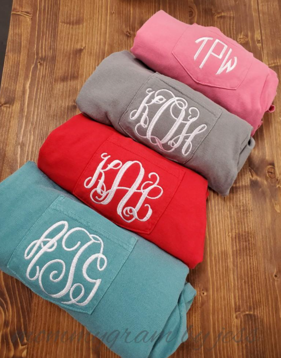  Monogrammed Comfort Embroidery embroidered Pocket T