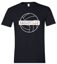 Load image into Gallery viewer, Gildan ADULT tee with Eagleville Volleyball block design
