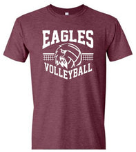 Load image into Gallery viewer, Gildan ADULT tee with Eagles Volleyball design
