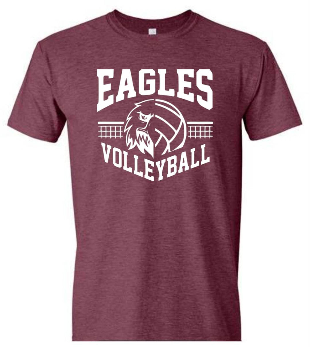 Gildan ADULT tee with Eagles Volleyball design