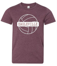 Load image into Gallery viewer, BELLA + CANVAS - YOUTH tee with Eagleville Volleyball block design
