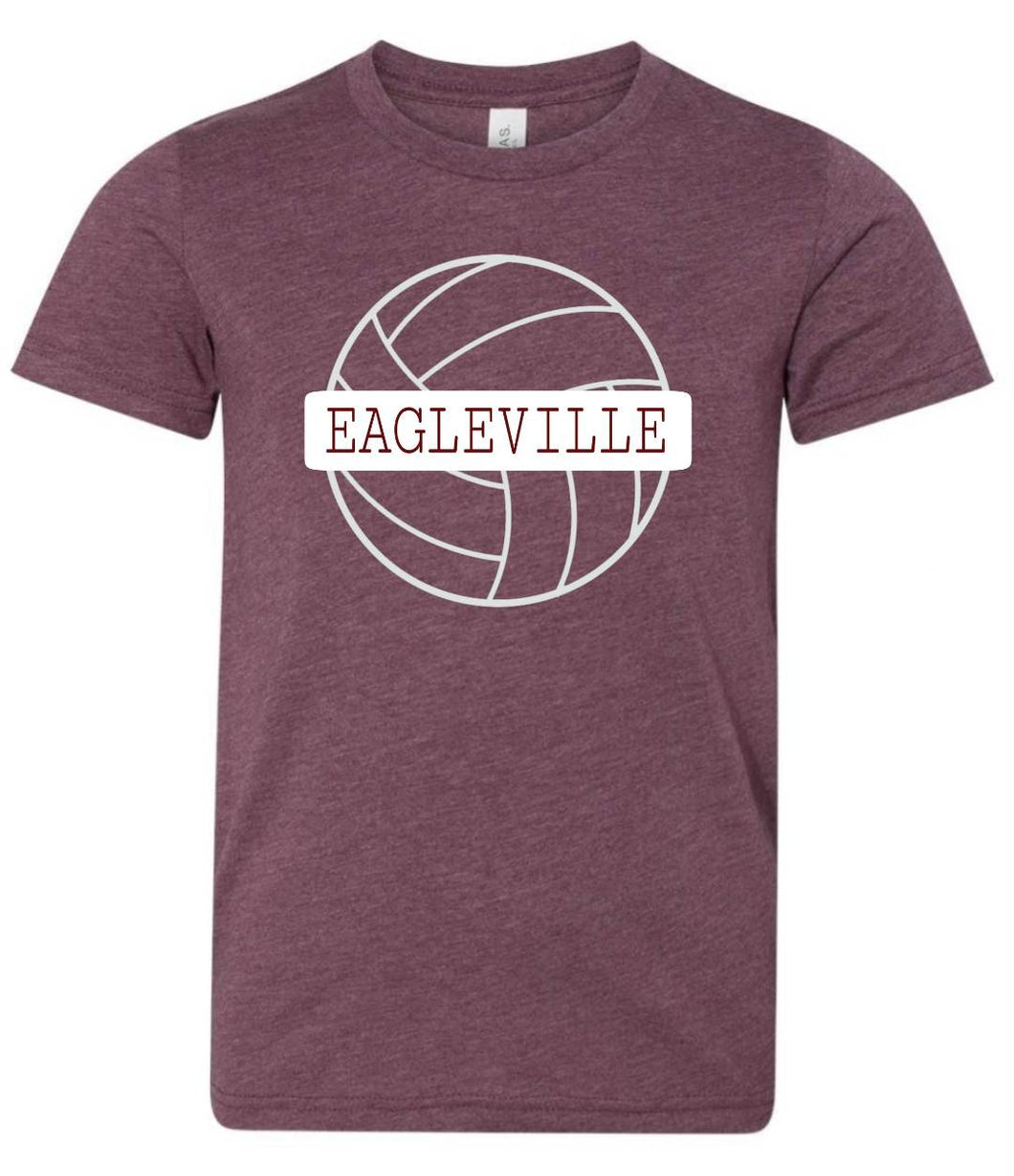 BELLA + CANVAS - YOUTH tee with Eagleville Volleyball block design