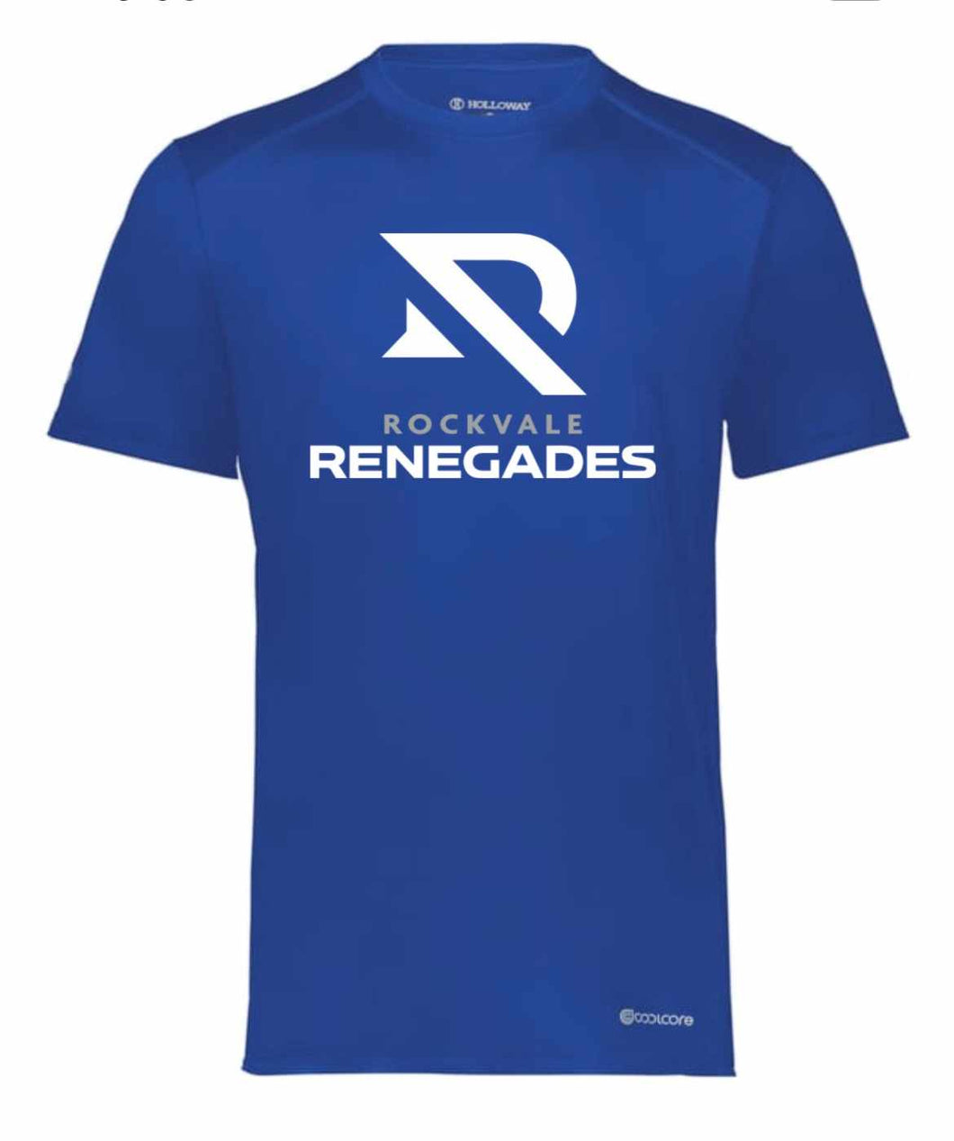 Holloway coolcore tee with Rockvale Renegades logo