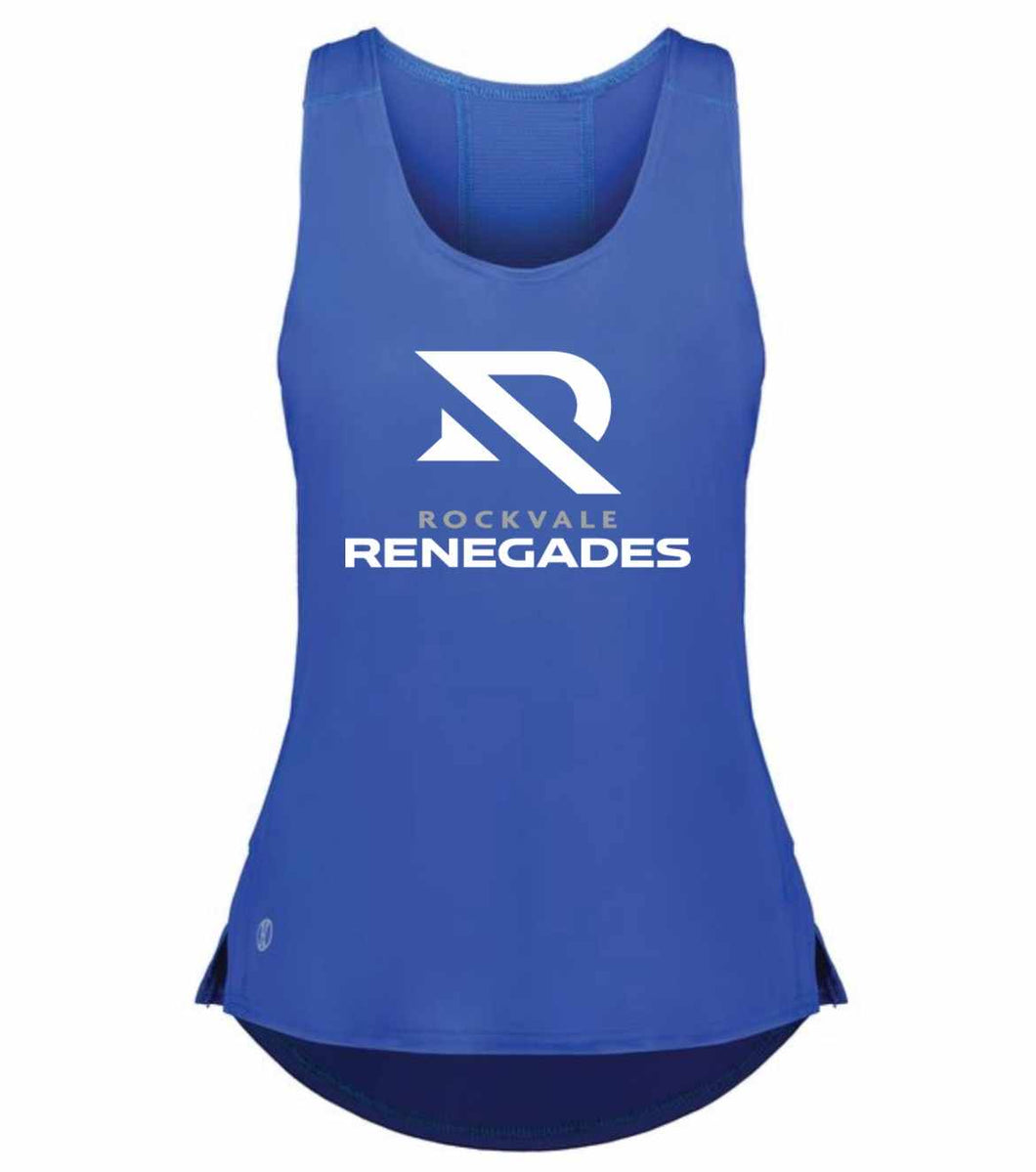 Holloway ladies coolcore tank with Rockvale Renegades logo