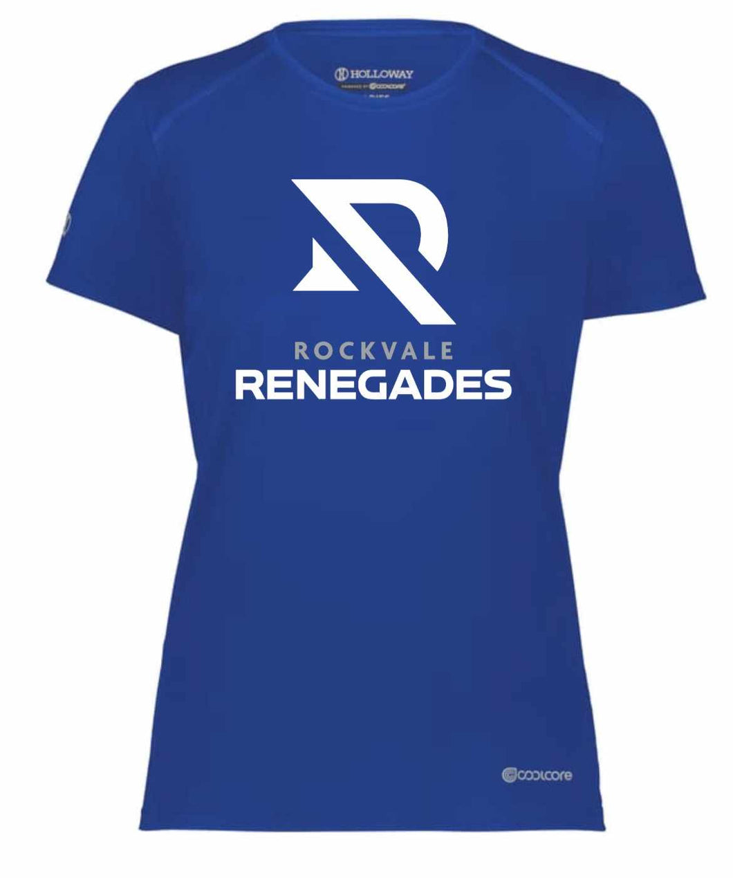 Holloway coolcore ladies tee with Rockvale Renegades logo