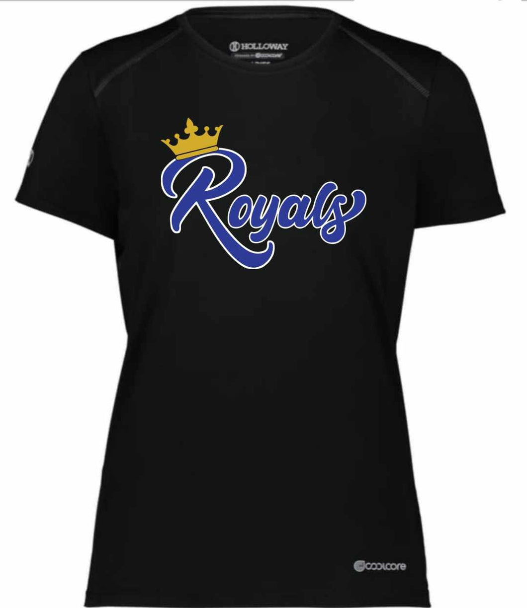 Holloway Ladies Coolcore tee with Royals Baseball logo