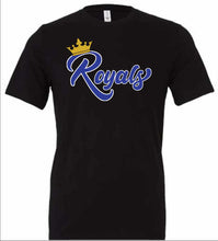 Load image into Gallery viewer, Bella-Canvas brand YOUTH tee with the Royals logo
