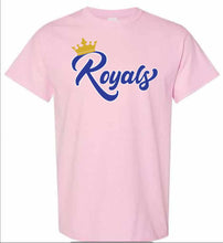 Load image into Gallery viewer, Gildan brand ADULT tee - Breast cancer awareness with Royals logo
