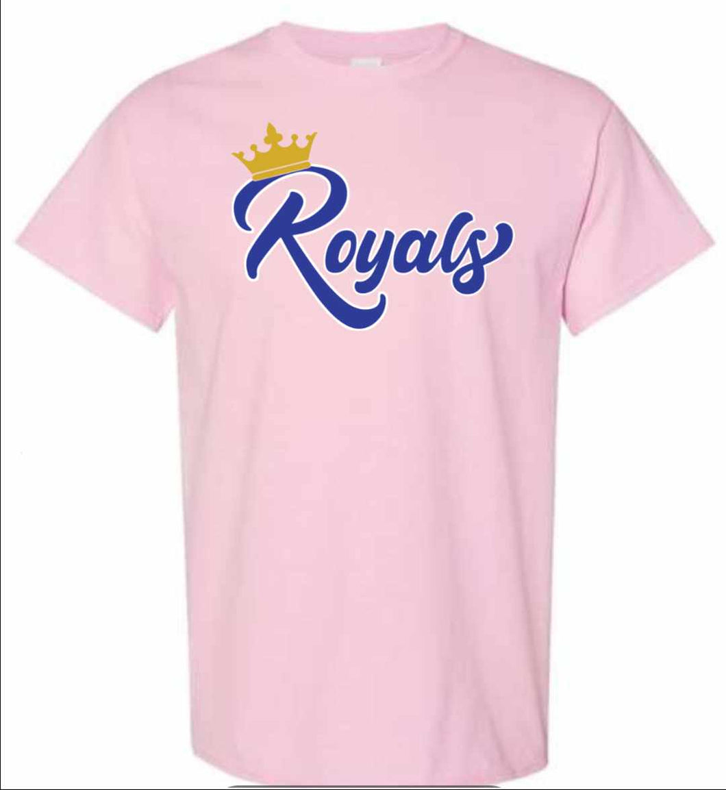 Gildan brand ADULT tee - Breast cancer awareness with Royals logo