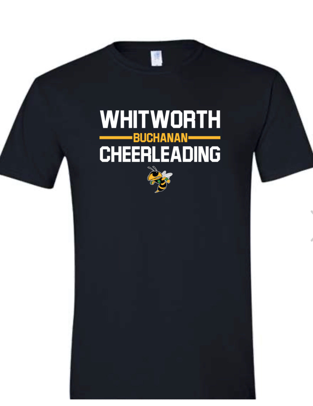 Whitworth Cheer Black Tee