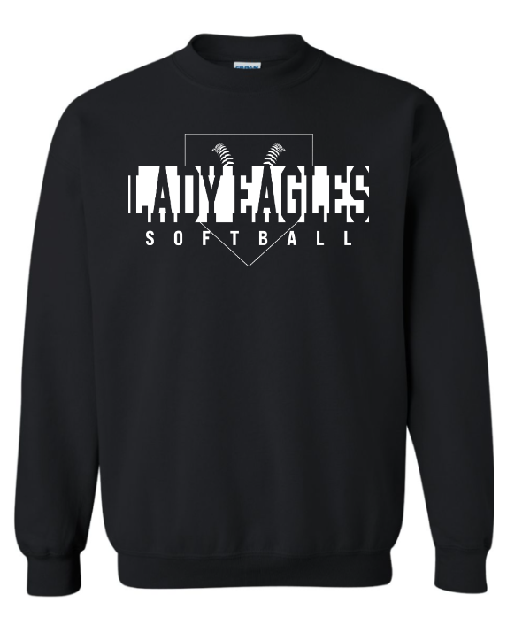 Lady Eagles Softball Black Women's Crewneck