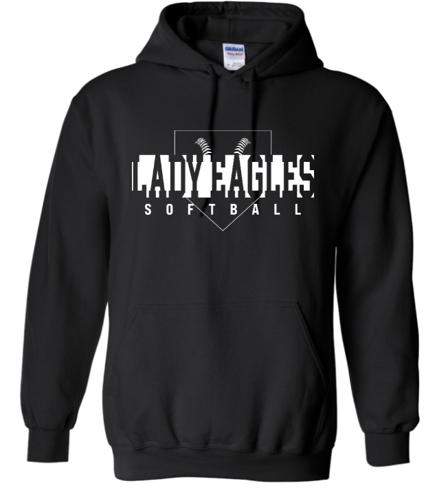 Lady Eagles Softball Black Adult Hoodie