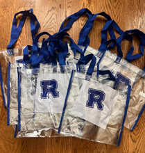 Load image into Gallery viewer, Clear tote bags with custom school logo
