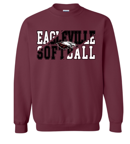 Two Tone Eagleville Softball Crewneck