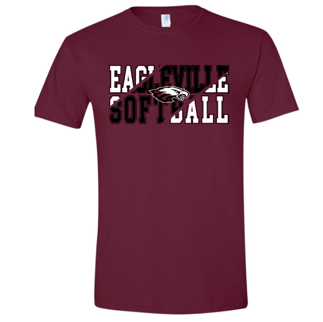 Two-Tone Eagleville Softball Short Sleeve Tee