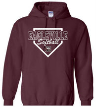 Load image into Gallery viewer, Hoodie with Eagleville Softball Diamond logo
