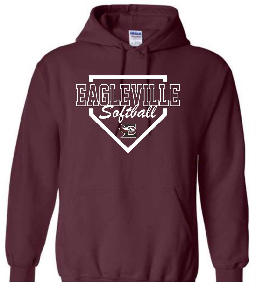 Hoodie with Eagleville Softball Diamond logo