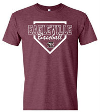 Load image into Gallery viewer, Gildan - Unisex adult tee with Eagleville Baseball Diamond logo
