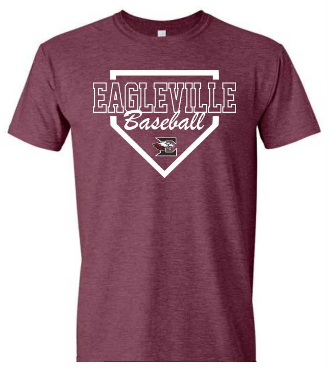 Gildan - Unisex adult tee with Eagleville Baseball Diamond logo