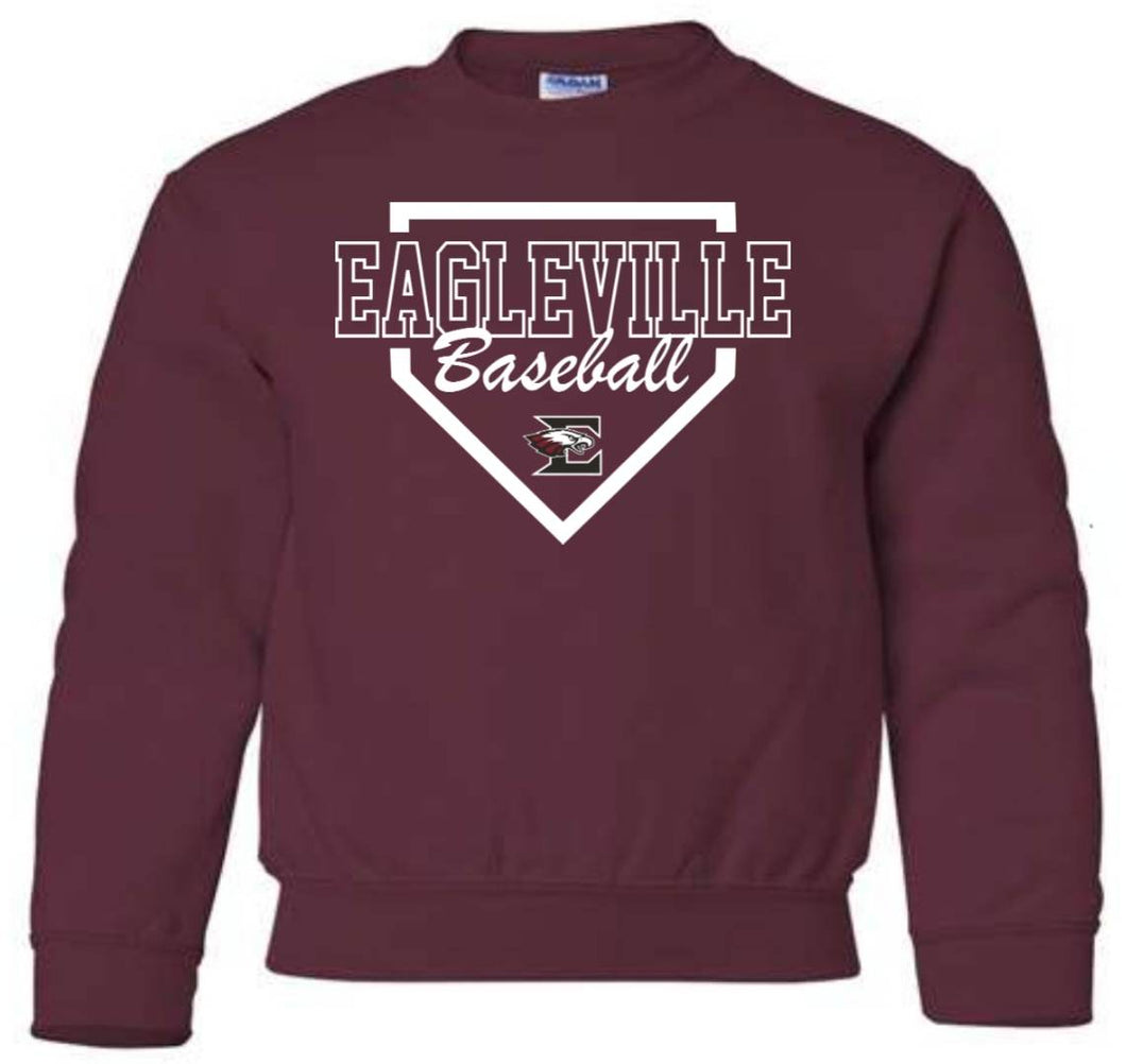 Gildan - Youth Sweatshirt with Eagleville Baseball Diamond logo