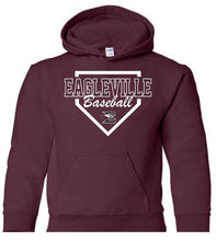 Load image into Gallery viewer, Gildan - Youth Hoodie with Eagleville Baseball Diamond logo
