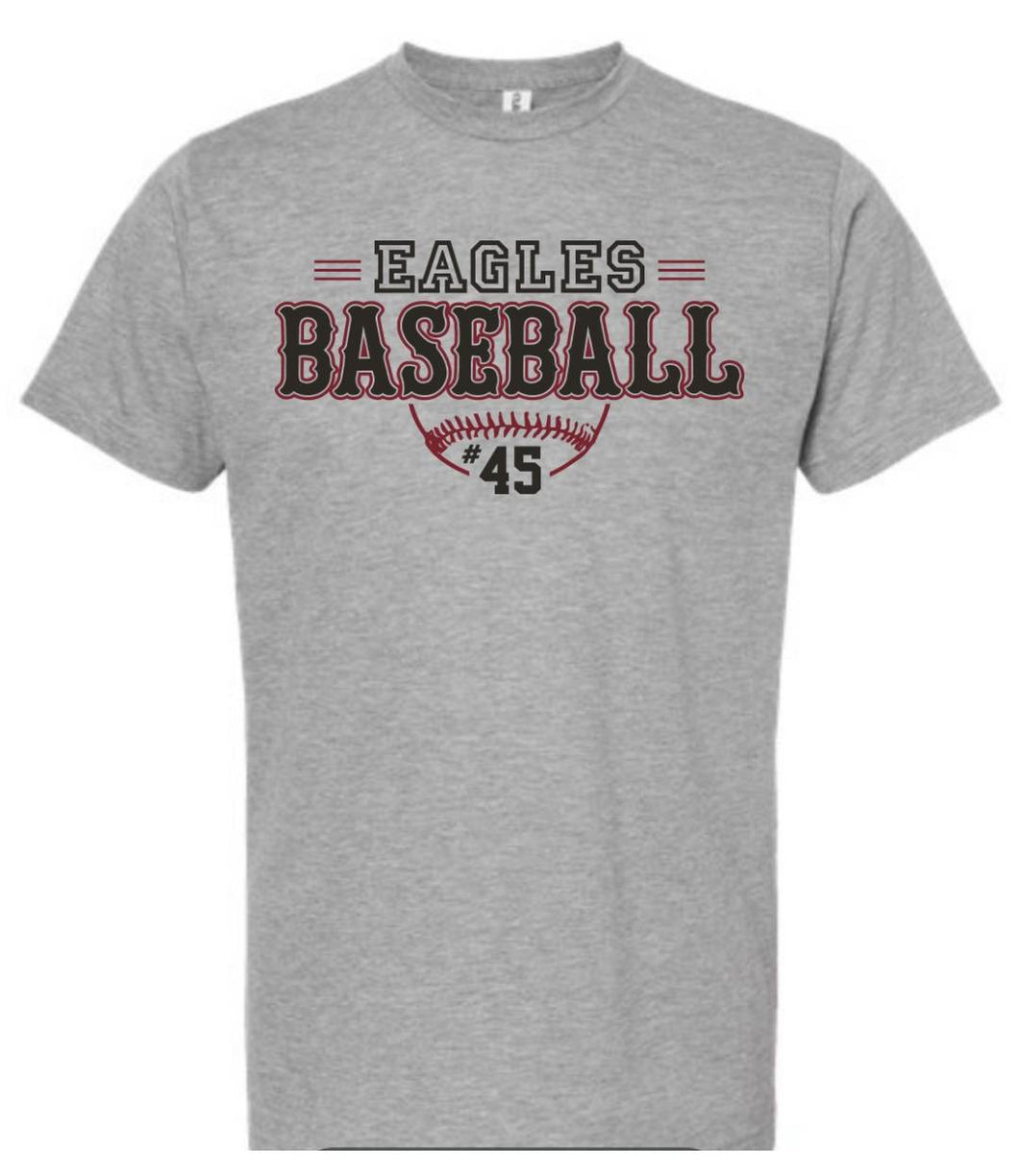 Tultex - Unisex adult tee with sublimated Eagleville Baseball logo & customizable player number