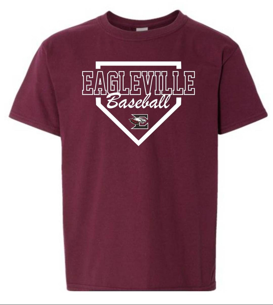 Gildan - Youth tee with Eagleville Baseball Diamond logo