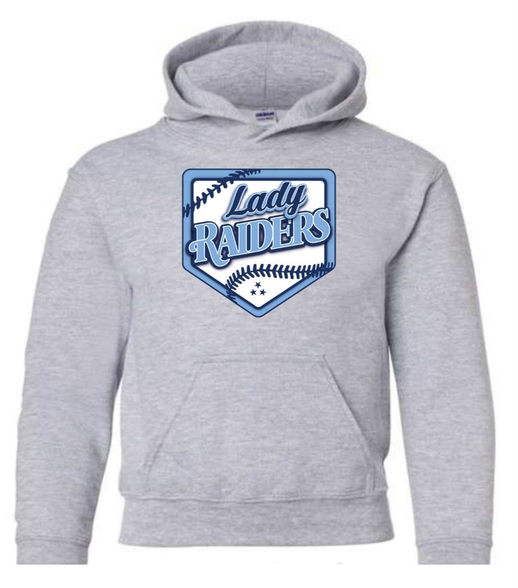 Gildan youth hoodies with Lady Raiders logo