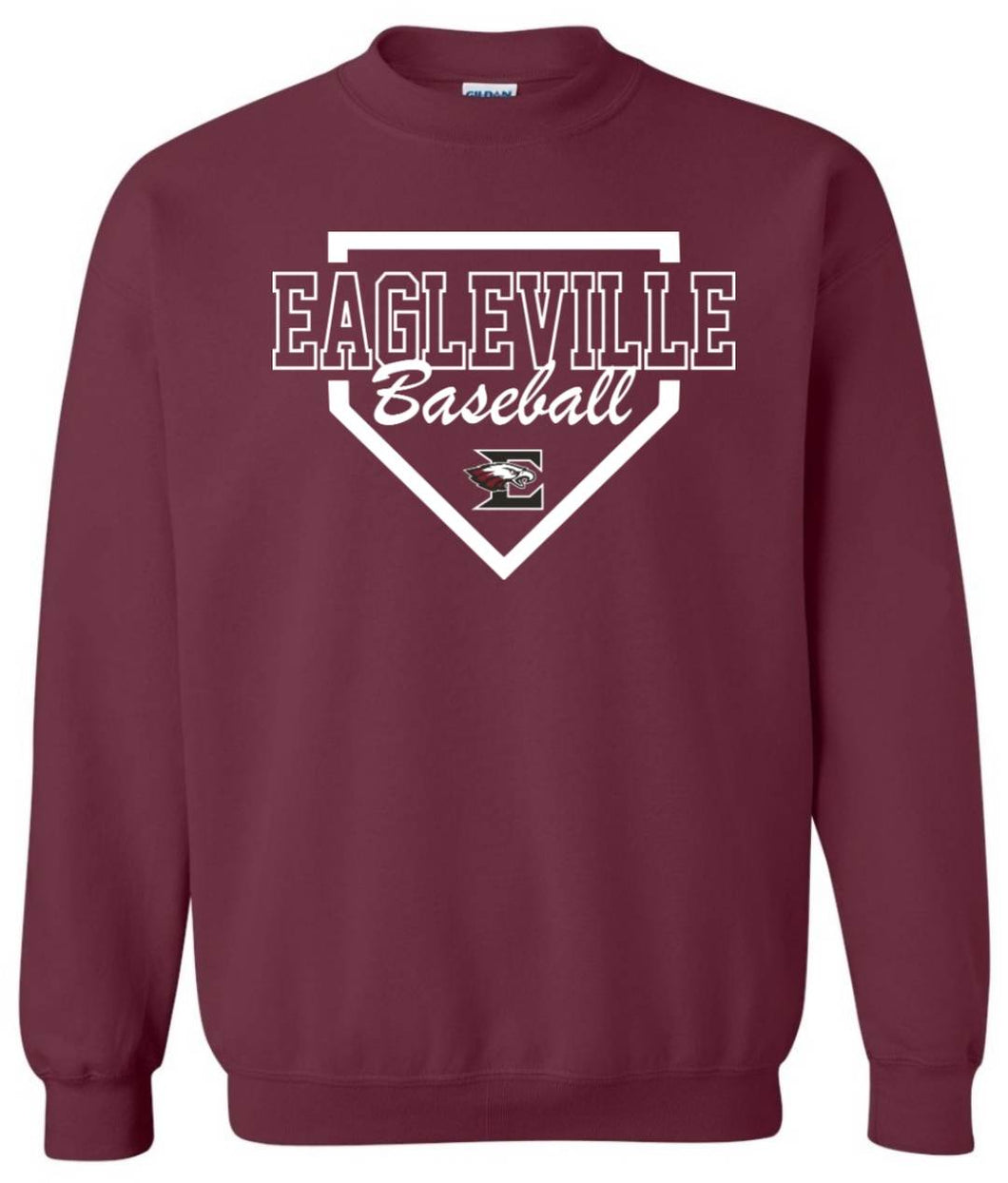 Gildan - Crewneck Sweatshirt with Eagleville Baseball Diamond logo