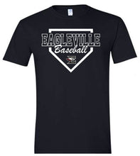 Load image into Gallery viewer, Gildan - Unisex adult tee with Eagleville Baseball Diamond logo
