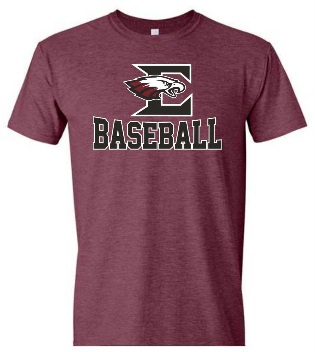 Gildan - Unisex adult tee with Eagleville Baseball logo