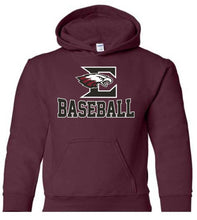 Load image into Gallery viewer, Gildan - Youth Hoodie with Eagleville Baseball logo
