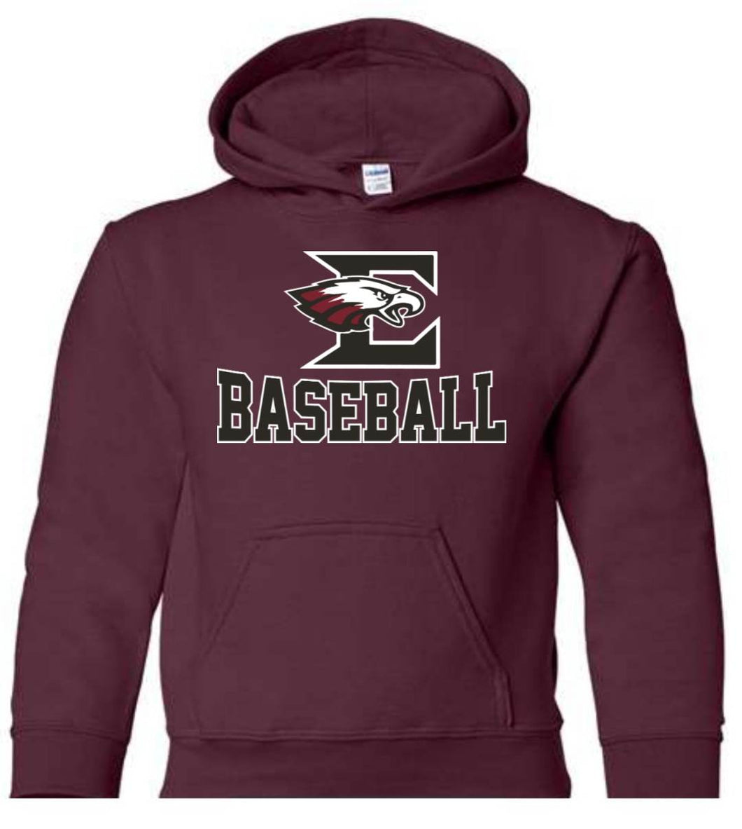 Gildan - Youth Hoodie with Eagleville Baseball logo